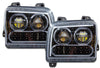 Headlights Black LED DRL Sequential Turn Signal Set 2019-2022 Kenworth W990