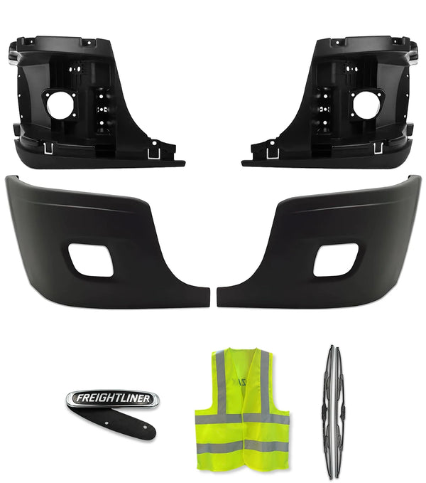 Bumper Corners Outer and Inner With Fog Holes Set 2008-2017 Freightliner Cascadia 125 113