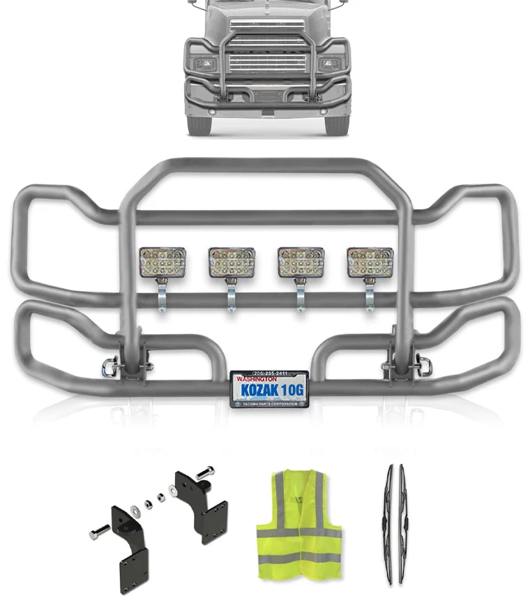 Front Grey Grille Guard Large 1999-2003 Mack CH Set-Back