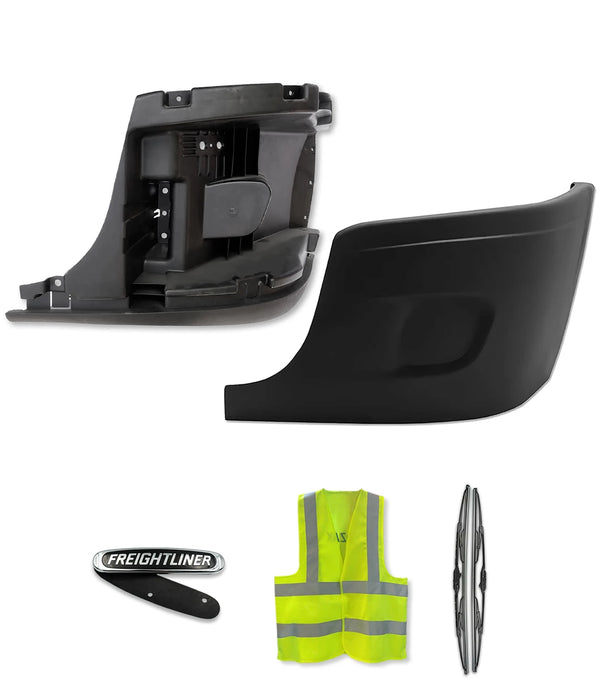 Bumper Corner Outer and Inner No Fog Holes Driver 2008-2017 Freightliner Cascadia 125 113