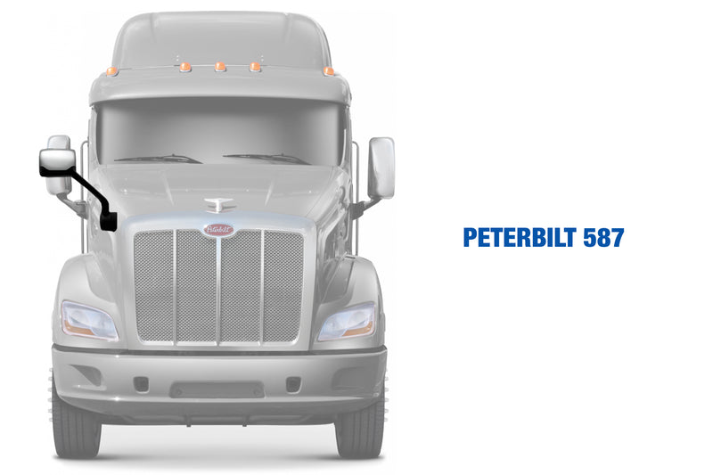 Hood Mirror Chrome Passenger Peterbilt 587