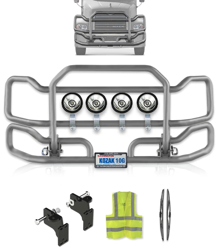 Front Grey Grille Guard Large 2004-2017 Mack CX