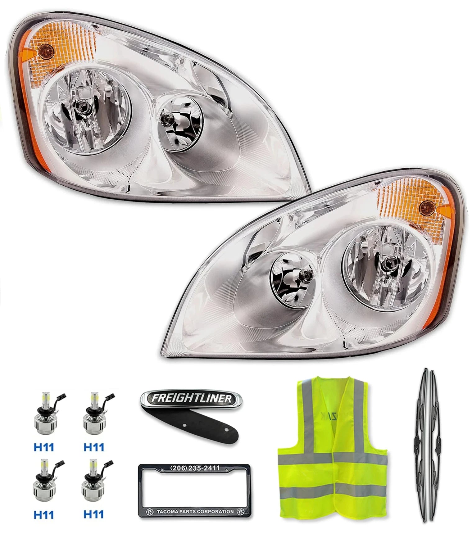 Freightliner Cascadia Semi Truck LED and Regular Headlights