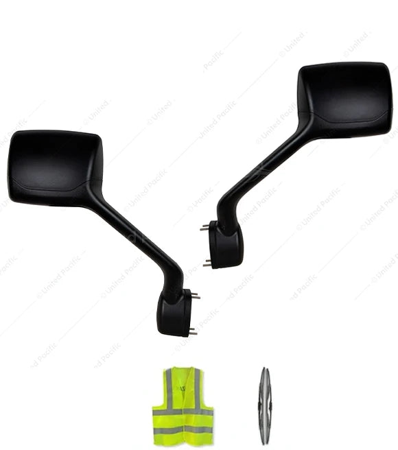 UNITED PACIFIC 42840 42841 Hood Mirror Black For Peterbilt 587 Set
