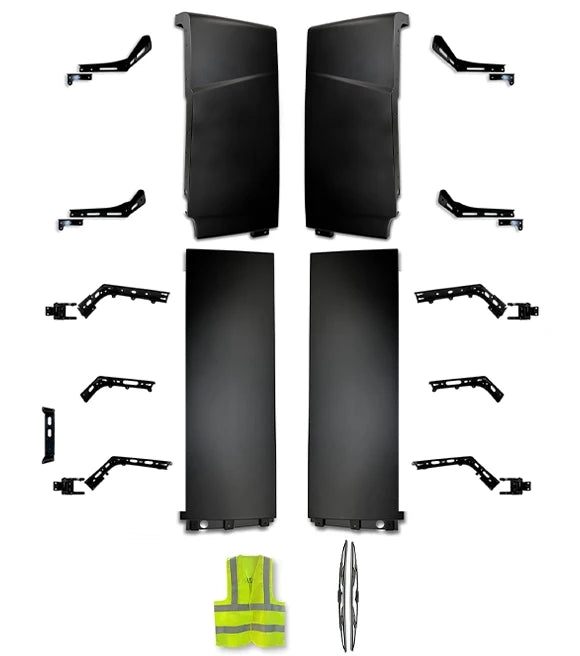 Cabin Fairing Upper and Lower Air Deflectors with Brackets Full Set 2025 2026 Volvo VNL New