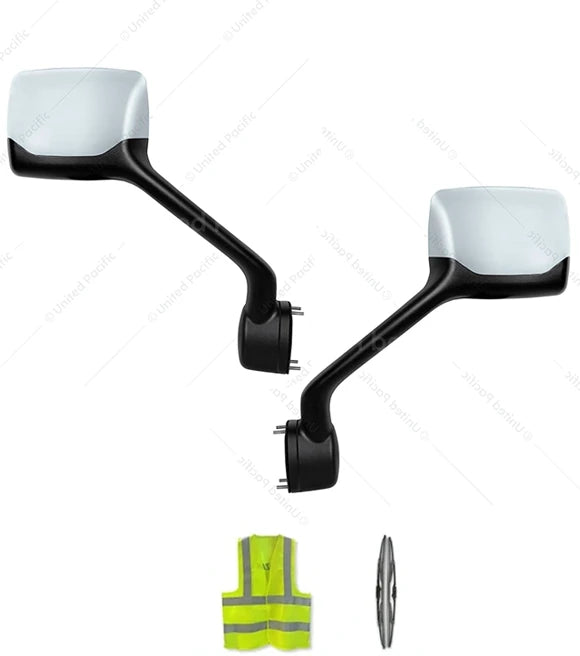 UNITED PACIFIC 42838 42839 Hood Mirror Chrome For Peterbilt 587 Set