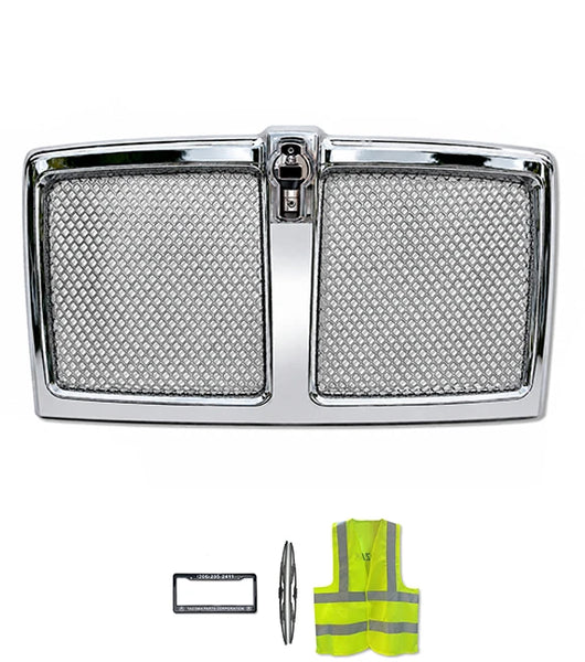 Chrome Front Grille with Stainless Steel Mesh 2021+ Compatible with Kenworth T180 T280 T380 T480