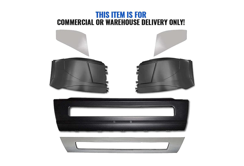 Bumper Plastic No Fog Hole and Chrome Trim Set 2016-2017 Volvo VNL