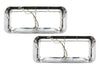 Headlights Bezels Chrome with 12" Clear/White LED Light Strip Bar 2 Pcs For Freightliner FLD Classic XL - 