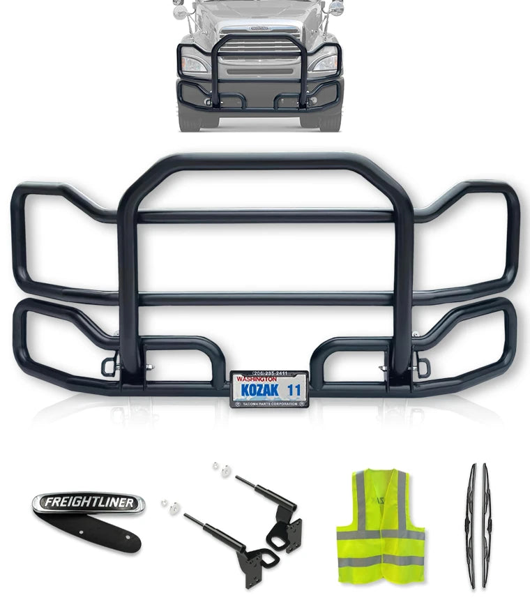 Front Grille Guard Large Black Freightliner Columbia