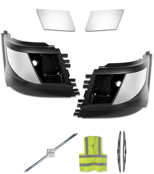 Bumper Corners w/ Fog Holes w/Chrome Trims Set 2016-2017 Volvo VNL