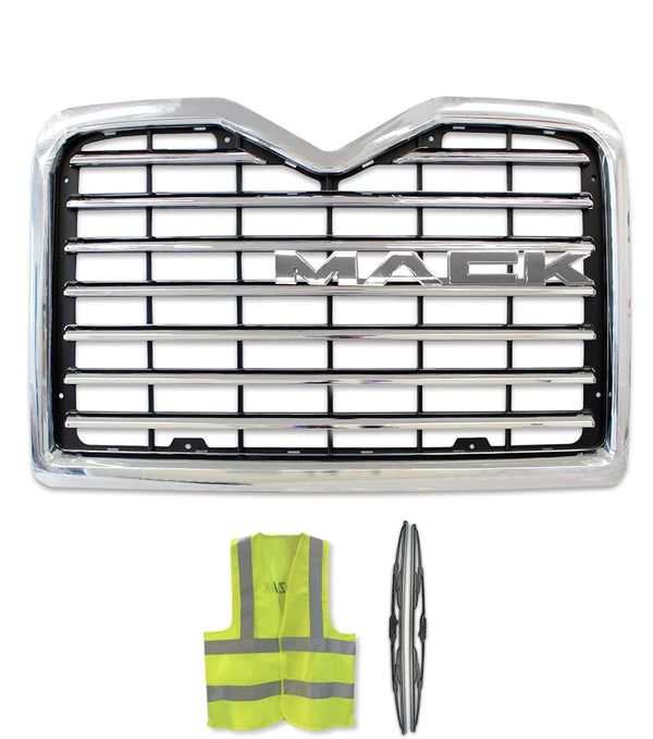 Grille with Logo Chrome 2002-2016 Mack Vision CXN613 CXU613