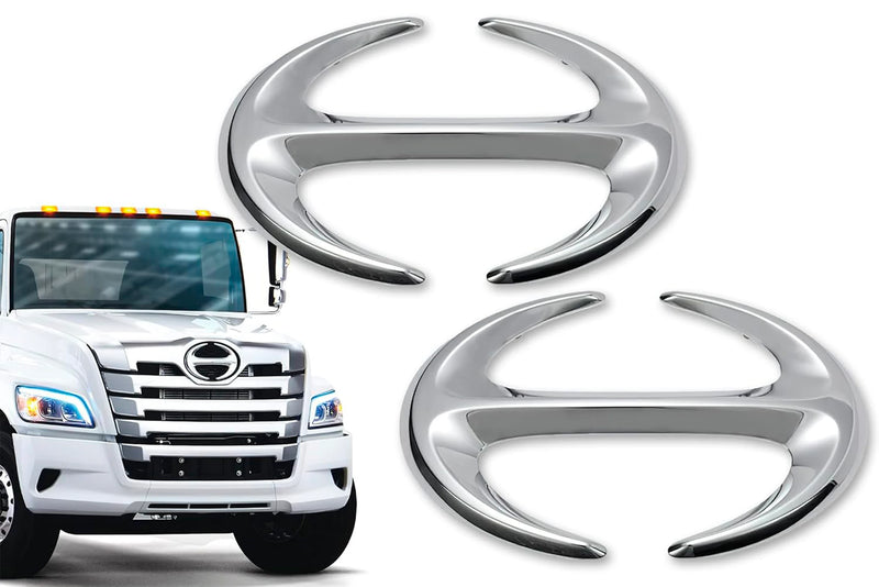 Front Hood Grille Hino Genuine Emblems Logo 2 pcs Set