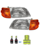 Headlight Set with Turn Signal Lights Set 1998-2003 Volvo VN VNL 2000-2017 VNM