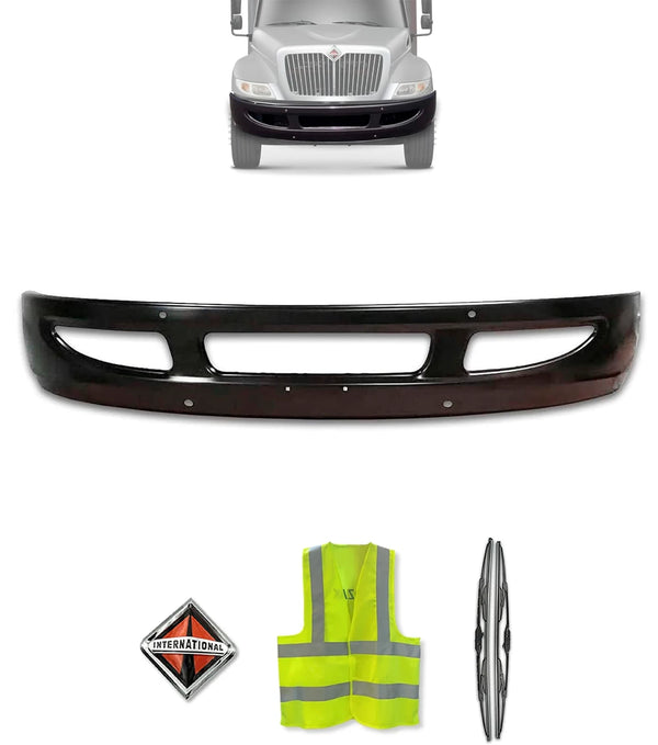 Bumper Two Holes Black Steel 2002+ International Durastar