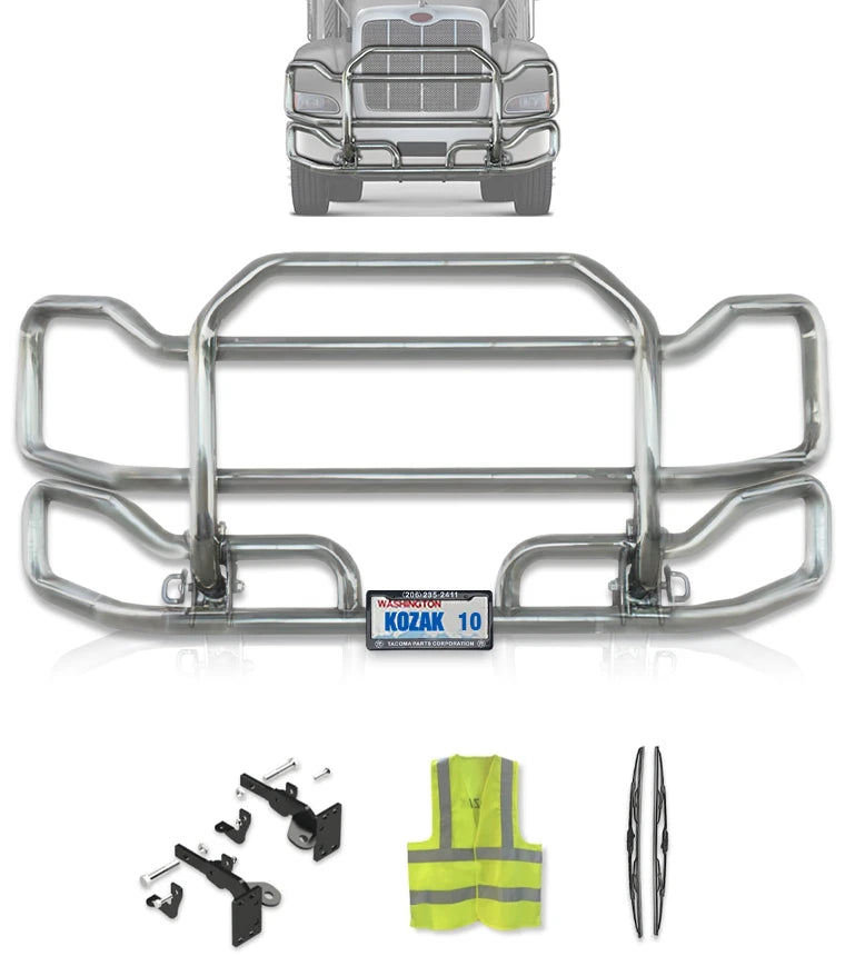 Front Grille Bumper Guard Large Chrome Peterbilt 384