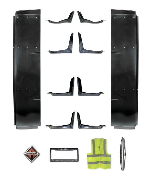 Lower Wind Fairing Cab Extender Plastic w/Brackets Set International LT625