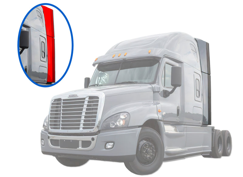 Cabin Upper and Lower Sleeper Fairing with Extensions Set Driver 2008-2016 Freightliner Cascadia 125