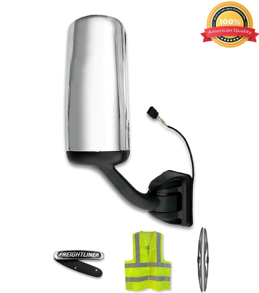 Heated Door Side Mirror Chrome Passenger 2008-2017 Freightliner Cascadia 125 113