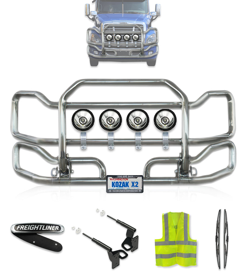Front Grille Guard Large Chrome 2008-2017 Freightliner Cascadia 125 113