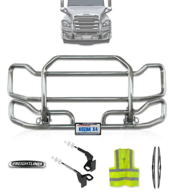 Front Grille Guard Large Chrome 2018+ Freightliner Cascadia 126 116
