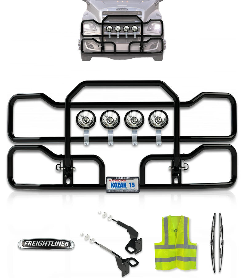 Front Grille Guard Black 2018+ Freightliner Cascadia 126 116