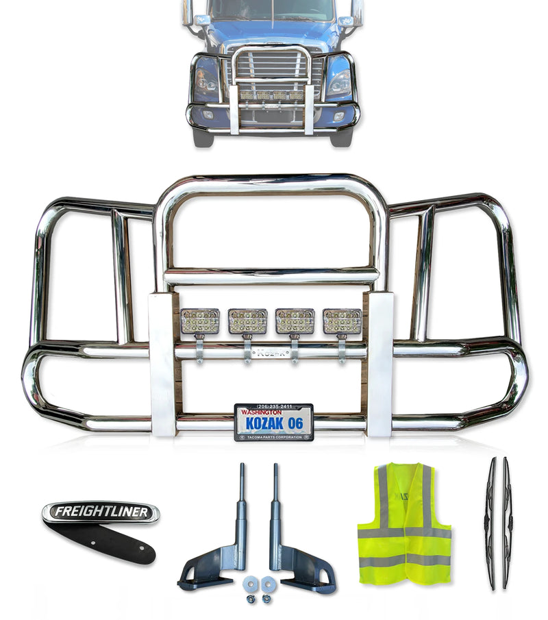 Front Grille Guard Chrome 2008-2017 Freightliner Cascadia (No Radar) 125 113
