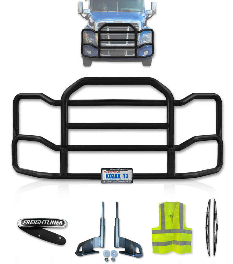 Grille Guard Large Black with Lights 2008-2017 Freightliner Cascadia 125 113
