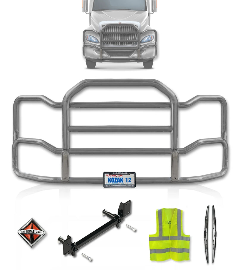 Grille Guard Large Chrome with Lights 2008+ International Prostar
