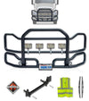 Front Grille Guard Large Black International RH (plastic bumper)