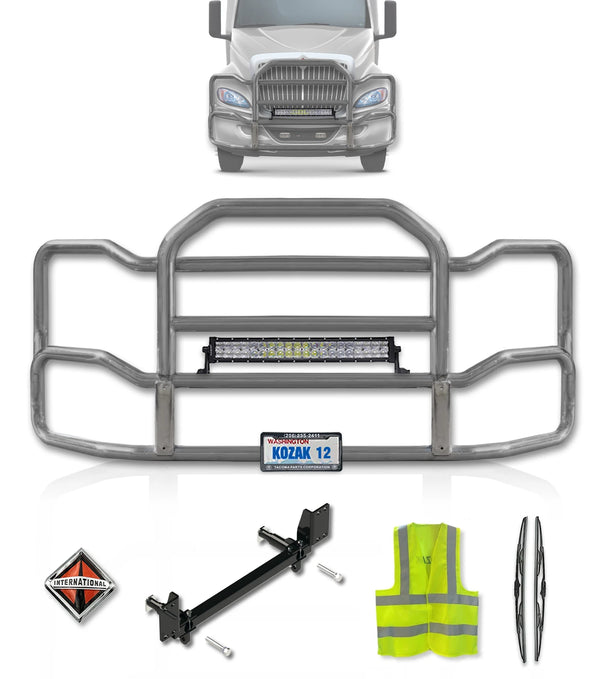 Grille Guard Large Chrome International RH (Plastic Bumper w/ Central Fog)