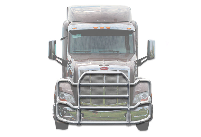 Grille Guard Large Chrome with Lights 2013-2021 Peterbilt 579