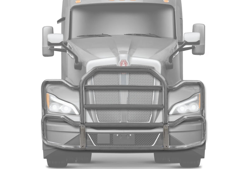 Grille Guard Large Chrome with Lights 2022+ Kenworth T680 No Fog