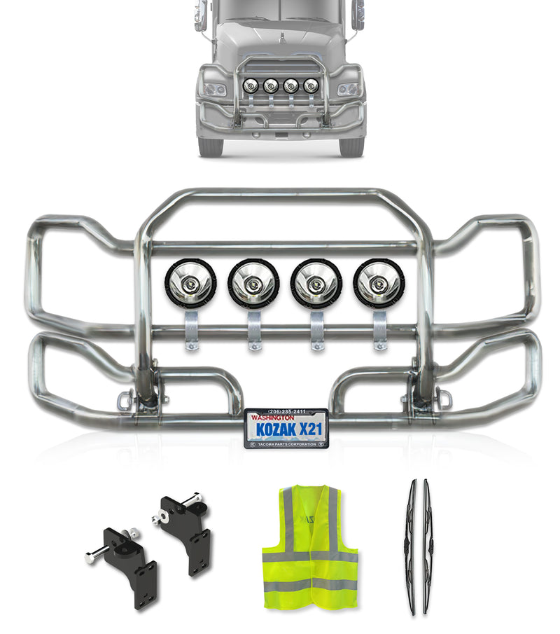 Front Grille Guard Large Chrome 2004-2017 Mack CX