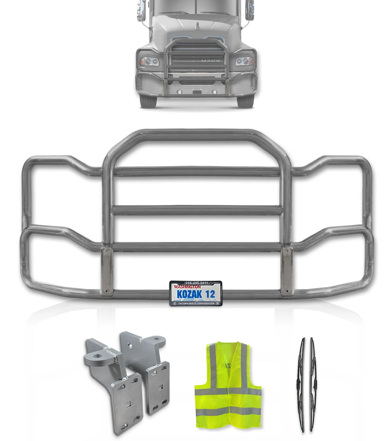 Grille Guard Large Chrome with Lights 2004-2017 Mack CX
