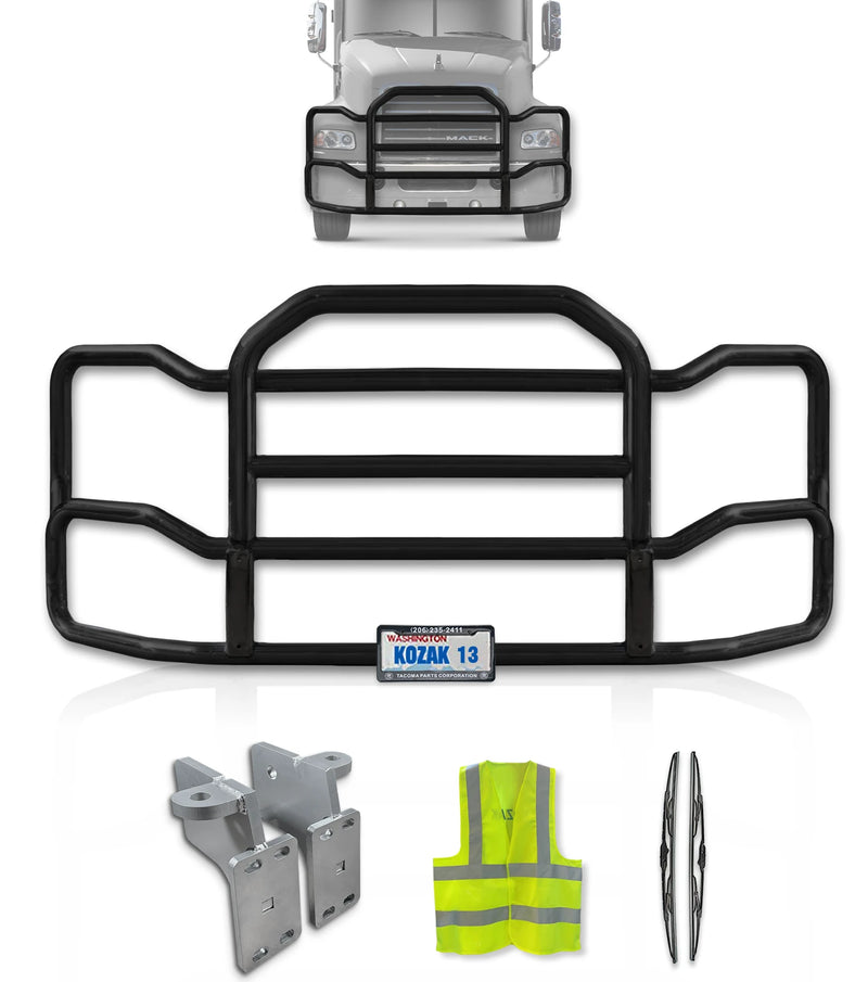 Grille Guard Large Black with Lights 2004-2017 Mack CX