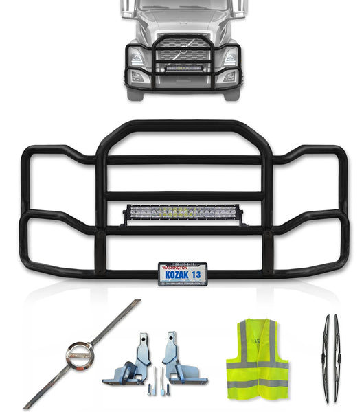 Grille Guard Large Black with Lights 2018+ Volvo VNL