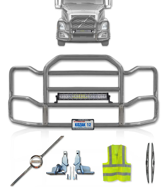 Grille Guard Large Chrome with Lights 2018+ Volvo VNL