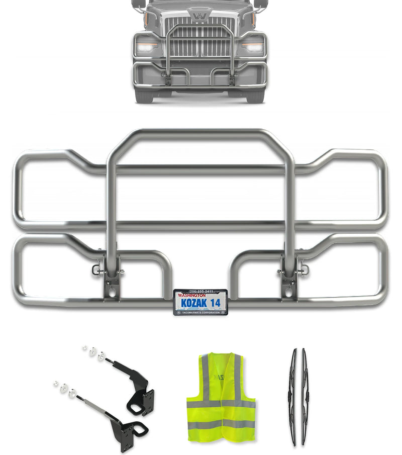 Front Grille Guard Chrome 2023+ Western Star 57X Set-Back