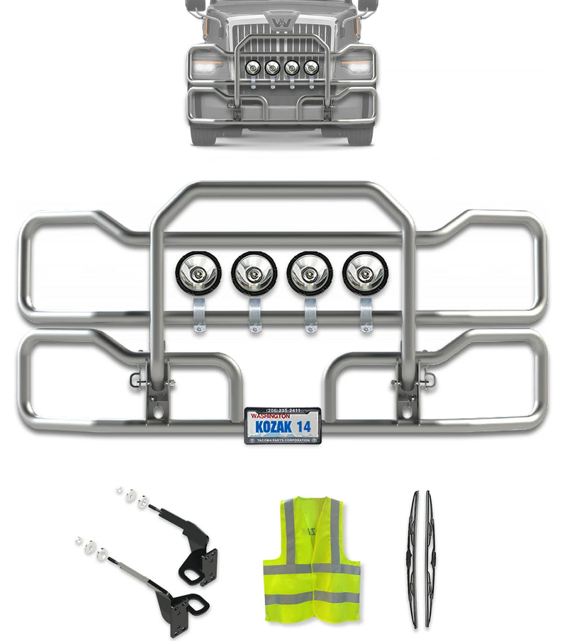 Front Grille Guard Chrome 2023+ Western Star 57X Set-Back