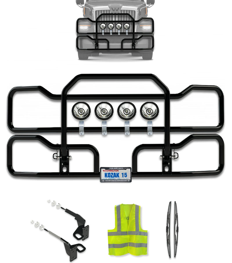 Front Grille Guard Black 2023+ Western Star 57X Set-Back