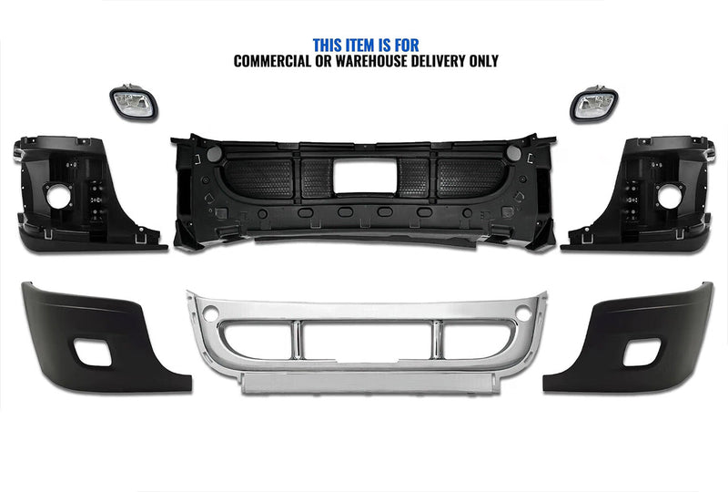 Bumper Set with Fog Light Holes 6 Pcs Includes 2 Pcs Fog Light 2008-2017 Freightliner Cascadia 125 113