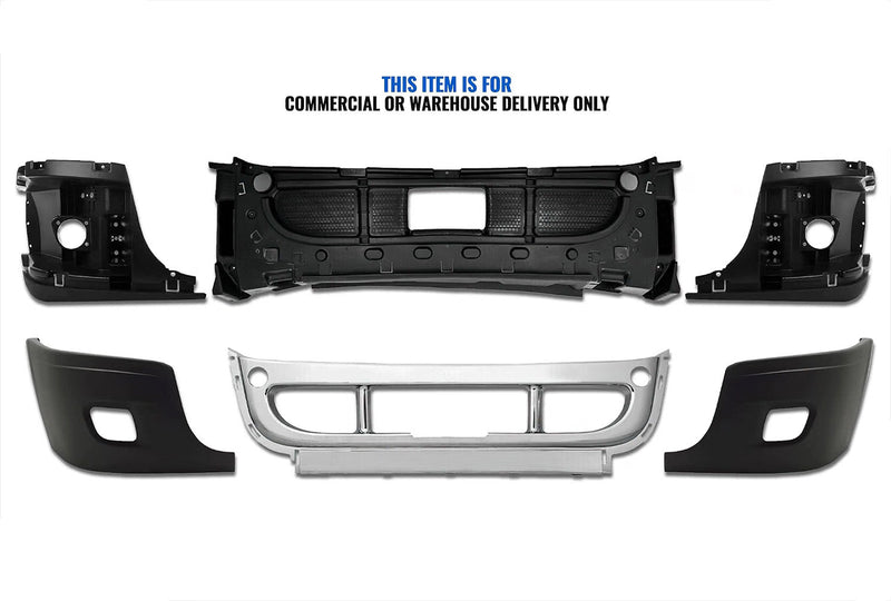Bumper Set with Fog Light Holes 6 Pcs 2008-2017 Freightliner Cascadia 125 113