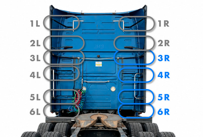 Lower Cab Fairing Brackets Full Set 3R 4R 5R 6R Passenger 2018-24 Volvo VNL