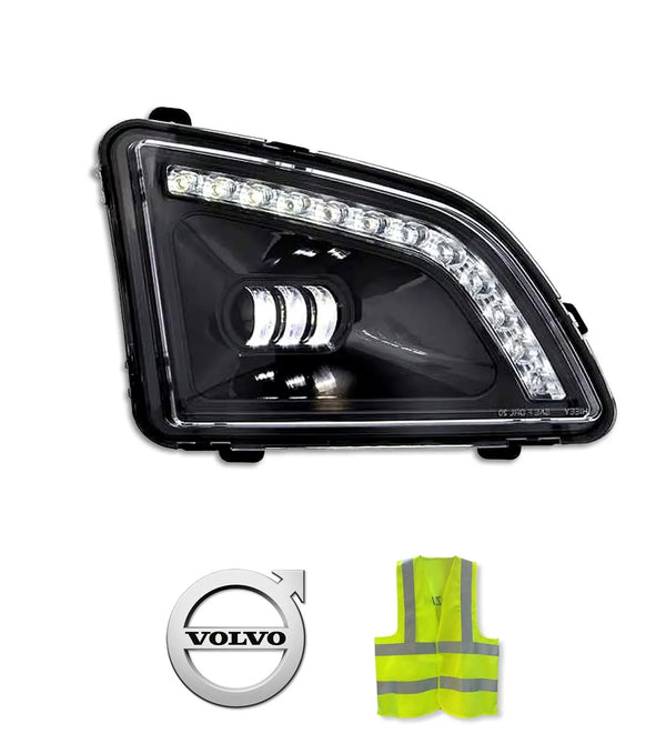 Fog Light 18 LED Black W/ 12 Light Bar Passenger 2018+ Volvo VNL