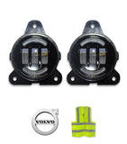 Full LED Fog Lights Black Housing Pair Volvo VNL/VT 2018+ - 