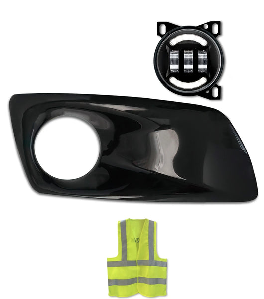 Fog Light Bezel Black Plastic & Black Full LED Fog Light Passenger Kenworth T660