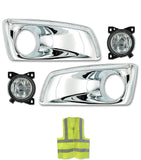 Fog Light Bezels Chrome w/ Built-in Light Strip & Fog Lights Set Kenworth T660