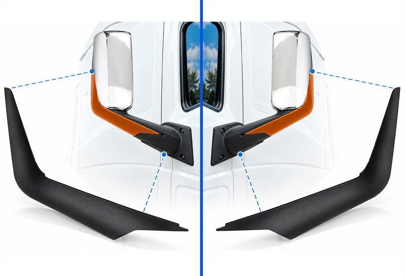 Door Mirror Arm Bottom Covers Black Set 2018-2024 Freightliner Cascadia 126 116