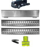 Steps 37.5" & Step Skirt of Front Side Fairing Aluminum Metal Set Driver 2008-2017 Freightliner Cascadia 125